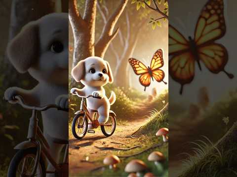 Puppy’s Daily Song: Joyful Bike Ride Turns into a Magical Journey #cute #song #3d #puppy