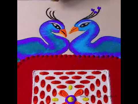 Happy New Year Special Rangoli design using Fruit Basket #rangoli #Simplerangoli #satisfyingvideo