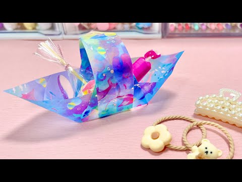 【折り紙1枚】色々入れておける便利な折り紙カゴ💕アクセサリー、お菓子、ヘアゴム🍭💍