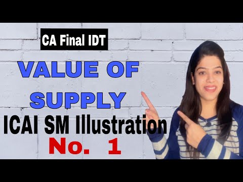 Value of Supply - ICAI SM ILLUSTRATION 1  -CA/CMA Final IDT - CA Jagriti Jain #idt #ca #cma #cafinal