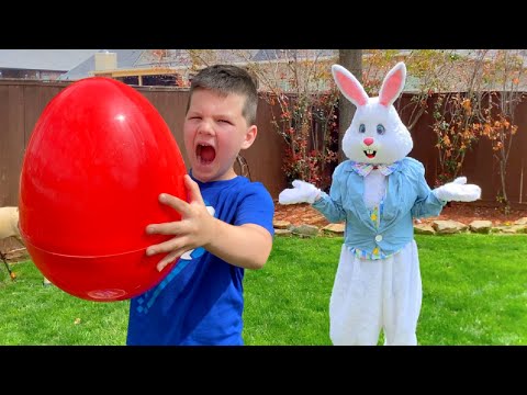 EASTER BUNNY VISITS CALEB! Surprise EGGS SCAVENGER HUNT BACKYARD ADVENTURE For KIDS!