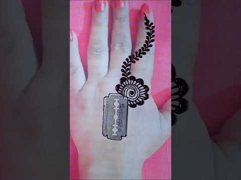 Easy simple mehndi design using blade #mehandi #youtubeshorts #shorts #viralvideo