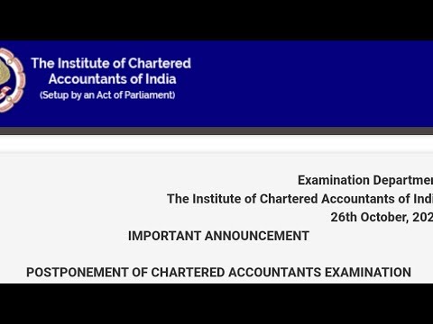 |CA November Exam 2022 Postponed| ICAI Big Announcement| ICAI Exam Postponement|