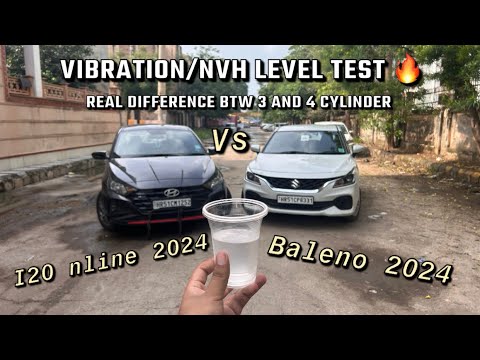 Vibration test i20 nline🔥vs baleno🔥| real difference between 3 cylinder and 4 cylinder 😱