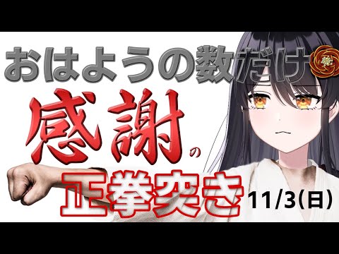 【朝活】おはようの数だけ「感謝の正拳突き」🙏11/3（3日目）登録者様一万人達成✨【リアン・アニマリア・椿 】