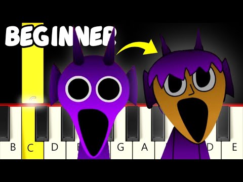 Horror Sprunki turn into Horror Human  - Easy Piano Tutorial Beginner