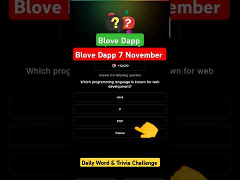 7 November Blove Dapp Daily Word Guess today & trivia challenge #blovedapp #wordguess #cryptomews