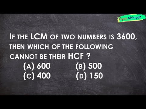 If the LCM of two numbers is 3600, then which of the following cannot be their HCF ? (a) 600