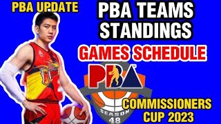 PBA update Games Schedule November 17 - 22| Pba Commissioners Cup 2023 Standings