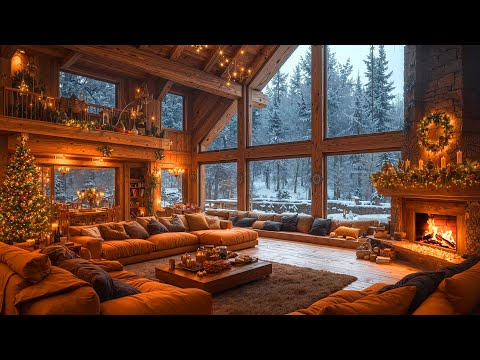 Unwind with Relaxing Christmas Jazz Instrumental & Crackling Fireplace🔥🎄Cozy Christmas Ambience 2025