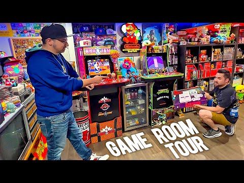 Basement converted into ULTIMATE GAMERS PARADISE! (Game Room Tour)