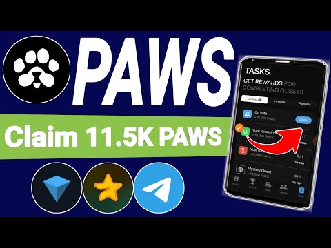 Paws Airdrop Claim 11.5K PAWS || PAWS Airdrop New Tasks || Telegram Stars ⭐ Kaisy Buy Karain