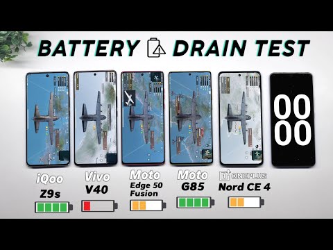 100% to 0% Battery Drain | iQoo Z9s vs Vivo V40 vs Moto Edge 50 Fusion vs Moto G85 vs Nord CE 4