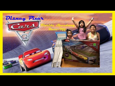 Disney Pixar Cars 3 Florida Speedway Race-Off 4-Lane Elimination Race!