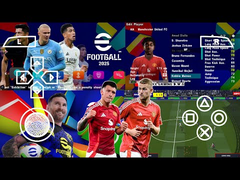 eFootball PES 2025 PPSSPP New Season Update Stadium & Transfer Real Faces Camera Ps4 Best Graphics