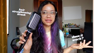 Trying the Philips Heated Hair Straightening Brush | *not sponsored* | unboxing & review