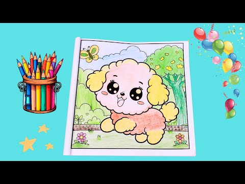 Animal coloring page: Puppy in the Park | Coloring Fun For Kids