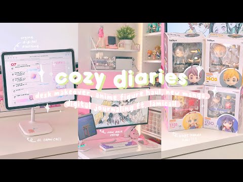 cozy diaries | desk makeover, anime figure haul, new manga, digital journaling ft. lamicall