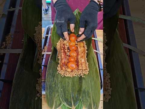 Huge Rice Dumplings in Chengdu China 巨無霸肉粽 #streetfood #asmrfood #shorts