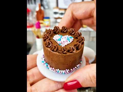 ❤️ Heart mini cake with LOVE ❤️ / mini cooking / mini food / tiny kitchen / ASMR