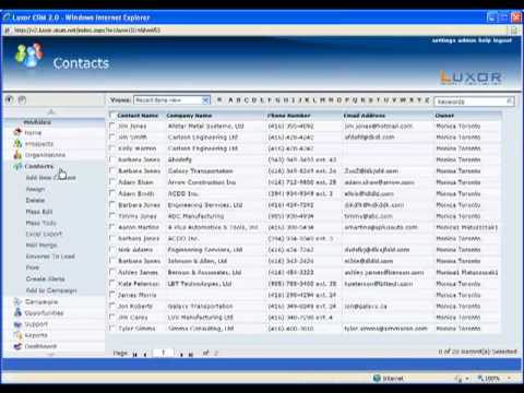 Luxor CRM - Contacts Management