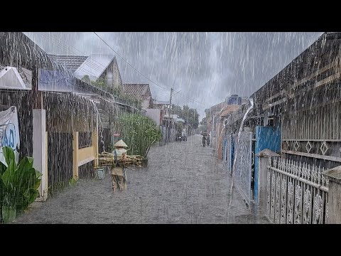 Super heavy rain in my village | Sleep instantly with the sound of rain, Rain Sounds for Sleep