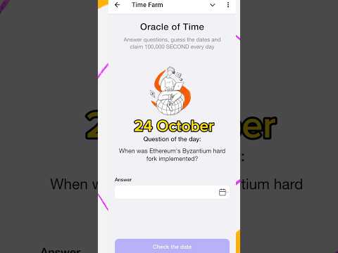 24 October Time farm Oracle of time Today | time farm combo #timefarm #timefarmanswer #bot #airdrop