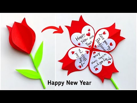 Happy New year card 2024 / Easy and Beautiful card for new year 2024 / New year greeting card