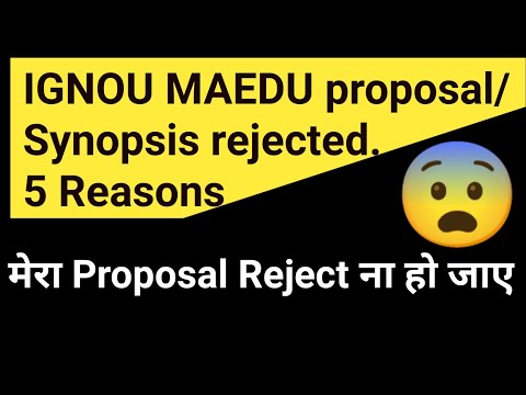 IGNOU M.A Education mistakes in proposal || Research Proposal Rejected