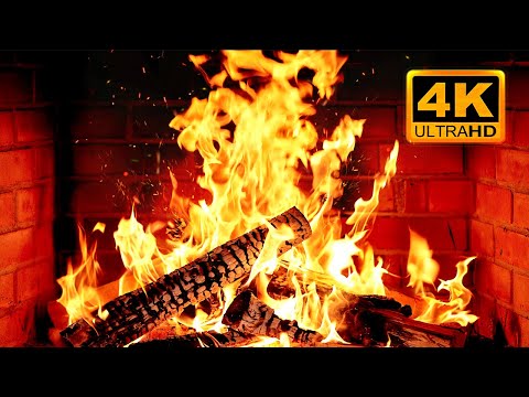 🔥 Cozy Fireplace 4K (12 HOURS). Fireplace with Crackling Fire Sounds. Fireplace Ambience