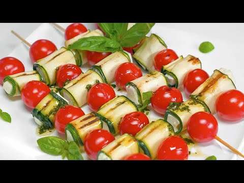 Summer Party Appetizer | HEALTHY VEGGIE Snack Idea – Easy ZUCCHINI SKEWERS. Recipe by Always Yummy!