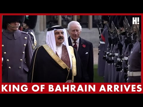 King Charles WELCOMES King of Bahrain to Windsor Castle | HELLO!