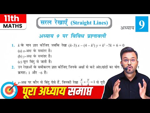 Class 11 Math Chapter 9 vividh prashnawali, सरल रेखाएँ विविध प्रश्नावली, NCERT 🔥