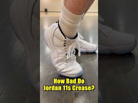 How bad do Jordan 11s crease ?  #airjordan11 #jordan11 #shorts #weartesters #1996 #nike #shoes