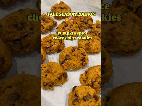 Fall season special - pumpkin spice choco chip cookies🎃🍁 homemade easy dessert idea