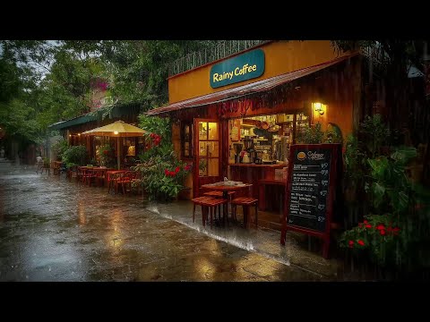 Unwind and Enjoy the Rain Outside Café Shop for a Deep, Restful Sleep 🌧️  Refreshing Rain 🌧️ ASMR