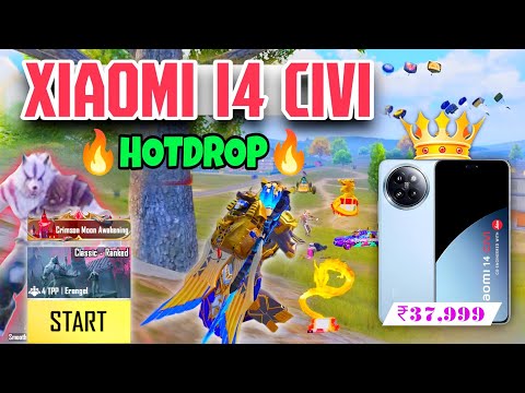 Xiaomi 14 civi🔥 bgmi hotdrop test with fps and gyro test  🔥