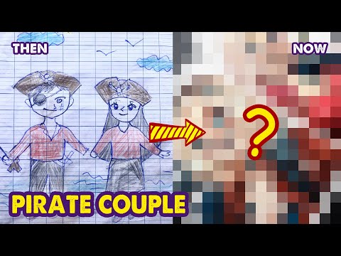 How To Draw A  Pirate Couple | Then and Now | Huta Chan Studio