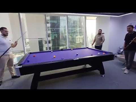 Playing Pool with Mether Management @ Dubai office POV Denis Shehu, CEO Mether ITES