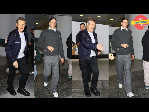 WILLEM DAFOE AND BILL SKARSGÅRD LEAVES BEVERLY HILLS Q&A IN CASUAL YET STYLISH LOOK!!!