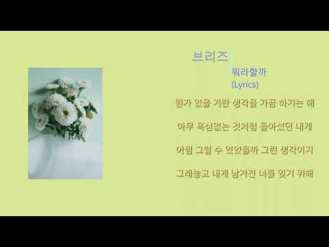 브리즈 - 뭐라할까 (노래가사)