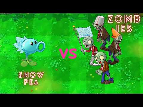 Plants vs Zombies // Survival day // Snow pea vs zombies // gameply .