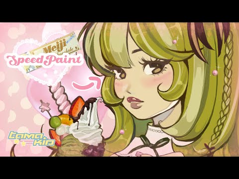 SPEEDPAINT ‧꒰ა❤︎໒꒱ ‧ Matcha Girl Illustration