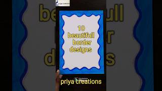 10 Easy Border Designs/Beautiful Border design for project/Project work designs/Assignment #shorts