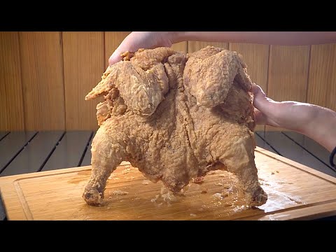 嘉義豪邁黃金炸全雞 - 台灣美食│Deep-fried chicken cutlet - Taiwanese Food