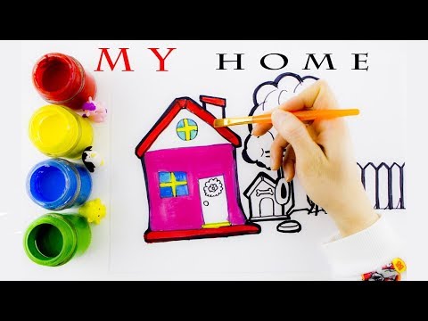 How to Draw Home And Dog's Nest | Coloring Pages For Kids