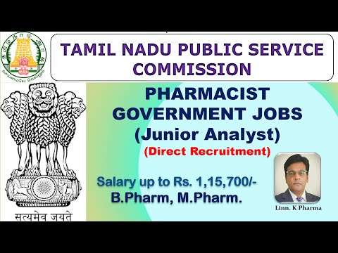 Pharmacist Government Jobs as Junior Analyst II Drugs Testing Laboratory (TNPSC) Jobs || TNMSS Jobs