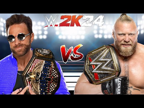 WWE 2K24 LA KNIGHT VS. BROCK LESNAR CHAMPION VS. CHAMPION WINNER TAKES ALL MATCH!