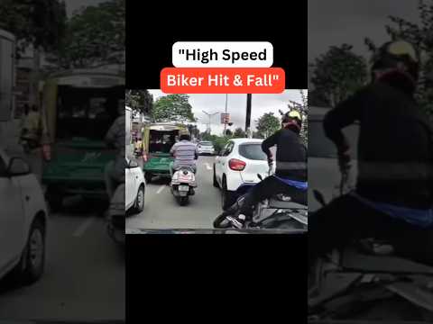 "High Speed Biker Hit & Fall'