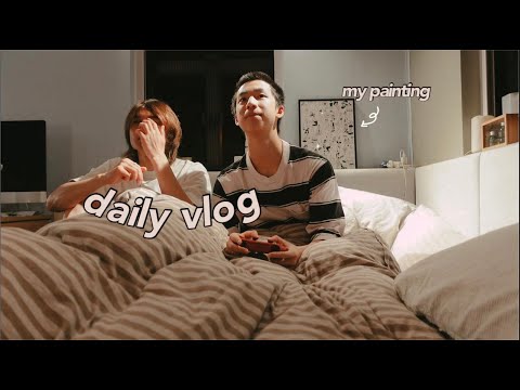 Vlog // 在家抗疫生活一天 ft.人生第一幅畫出爐 手機殼開箱